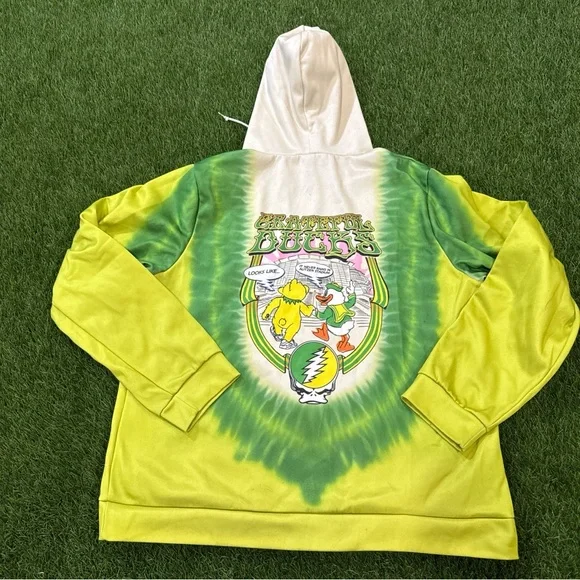 Oregon Tie-Dye Pullover Hoodie - Yellow & Green - Picture 14 of 15